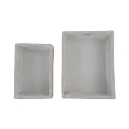 JVL Shiro Rectangular Lidded Storage Baskets - Set of 2 in White - thumbnail 7