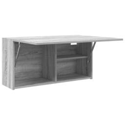 Berkfield Home Decorative Bathroom Wall Cabinet Grey Sonoma 80x25x40 cm Engineer - Size: 80 x 25 x 40 cm - thumbnail 6