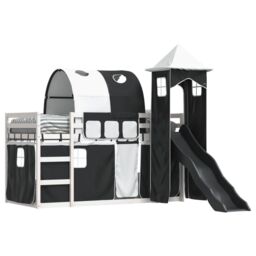 Berkfield Home Bunk Bed without Mattress with Slide White & Black 90x200 cm - thumbnail 4