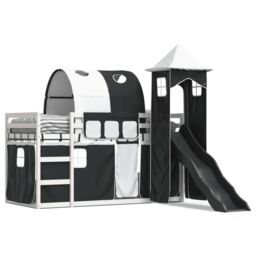Berkfield Home Bunk Bed without Mattress with Slide White & Black 90x200 cm - thumbnail 2