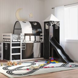 Berkfield Home Bunk Bed without Mattress with Slide White & Black 90x200 cm