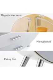 Living and Home 34CM High Round Transparent Cosmetic Display Box With 3 Drawers Storage Box in Grey - thumbnail 3