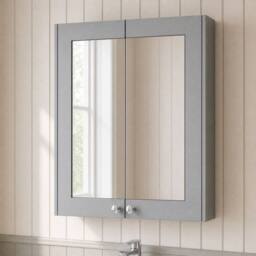 Balterley Bathroom Wall Mounted 2 Soft-Close, Satin Grey, 715 x 600 x 182mm in Grey - thumbnail 4
