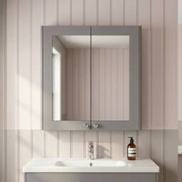 Balterley Bathroom Wall Mounted 2 Soft-Close, Satin Grey, 715 x 600 x 182mm in Grey - thumbnail 6