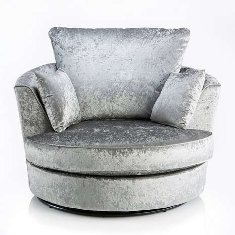 Snugg Furniture UK Limited Aurora Swivel Chair Crushed Velvet in Silver - image 1