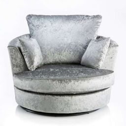 Snugg Furniture UK Limited Aurora Swivel Chair Crushed Velvet in Silver - thumbnail 1