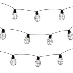 Gardenwize Solar String Lights with 8 Metal Bulbs Decorative LED Light in Black - thumbnail 1