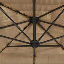 Berkfield Home Garden Parasol with Steel Pole Brown 268x268x226 cm - Size: 268 x 268 x 226 cm - thumbnail 7