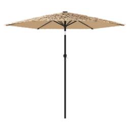 Berkfield Home Garden Parasol with Steel Pole Brown 268x268x226 cm - Size: 268 x 268 x 226 cm - thumbnail 4