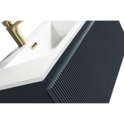 Bathroom Kingdom Flauto Smoked Sage Wall Hung Basin Drawer Vanity 800mm in Teal - thumbnail 3