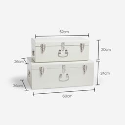 Beautify Set of 2 Stackable Bedroom Storage Trunks in Cream - thumbnail 8