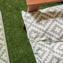 OHS Outdoor 2 Seater Patterned Bench Cushion Garden Furniture Seat in Green - thumbnail 4