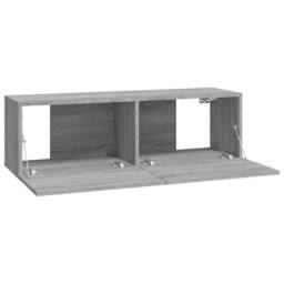 Berkfield Home Wall TV Cabinets 2 pcs Grey Sonoma 100x30x30 cm Engineered Wood - Size: 100 x 30 x 30 cm - thumbnail 7