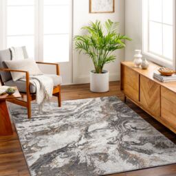 Livabliss San Francisco-Abstract Blue Grey Yellow Green Black Modern Marble Living Rug in Dark Brown - Size: 120 cm x 170 cm - thumbnail 8