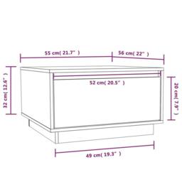 Berkfield Home Coffee Table White 55x56x32 cm Solid Wood Pine - Size: 55 x 56 x 32 cm - thumbnail 9