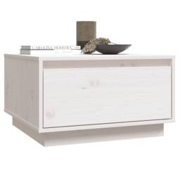 Berkfield Home Coffee Table White 55x56x32 cm Solid Wood Pine - Size: 55 x 56 x 32 cm - thumbnail 8