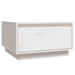 Berkfield Home Coffee Table White 55x56x32 cm Solid Wood Pine - Size: 55 x 56 x 32 cm - thumbnail 1