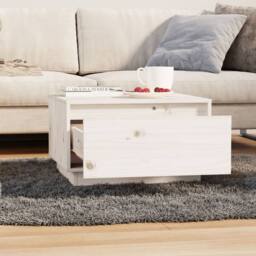 Berkfield Home Coffee Table White 55x56x32 cm Solid Wood Pine - Size: 55 x 56 x 32 cm - thumbnail 7