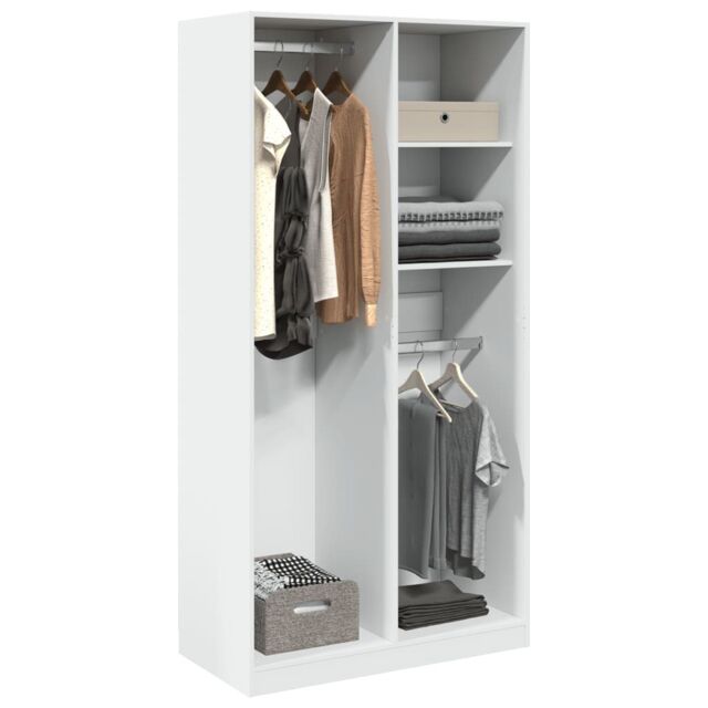 Berkfield Home Wardrobe White 100x50x200 cm Engineered Wood - Size: 100 x 50 x 200 cm - image 1