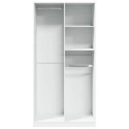 Berkfield Home Wardrobe White 100x50x200 cm Engineered Wood - Size: 100 x 50 x 200 cm - thumbnail 4