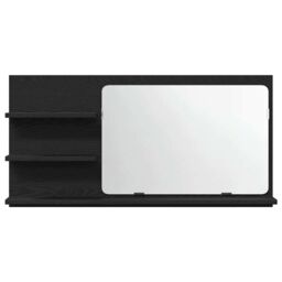 Berkfield Home Bathroom Mirror Cabinet Black Oak 90x11x45 cm Engineered Wood - Size: 90 x 11 x 45 cm - thumbnail 5