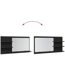 Berkfield Home Bathroom Mirror Cabinet Black Oak 90x11x45 cm Engineered Wood - Size: 90 x 11 x 45 cm - thumbnail 8