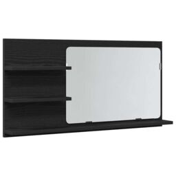 Berkfield Home Bathroom Mirror Cabinet Black Oak 90x11x45 cm Engineered Wood - Size: 90 x 11 x 45 cm - thumbnail 2