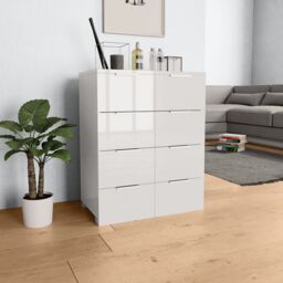 Berkfield Home Sideboard High Gloss White 60x35x80 cm Engineered Wood - Size: 60 x 35 x 80 cm