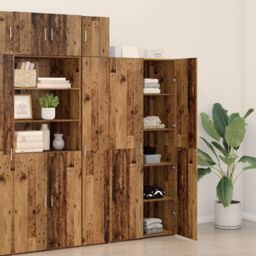 Berkfield Home Highboard Old Wood 40x42.5x185 cm Engineered Wood in Brown - thumbnail 4