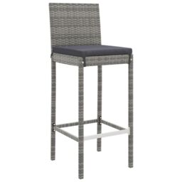 Berkfield Home 9 Piece Garden Bar Set with Cushions Grey Poly Rattan - thumbnail 5