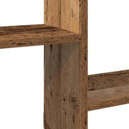 Berkfield Home Wall Cube Shelf 5 Compartments Old Wood Engineered Wood in Brown - thumbnail 7