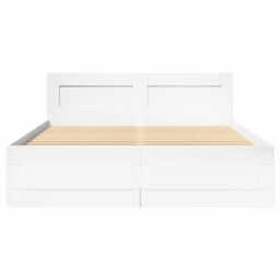 Berkfield Home Bed Frame with Headboard without Mattress White 140x200 cm - thumbnail 5