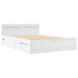 Berkfield Home Bed Frame with Headboard without Mattress White 140x200 cm - thumbnail 3
