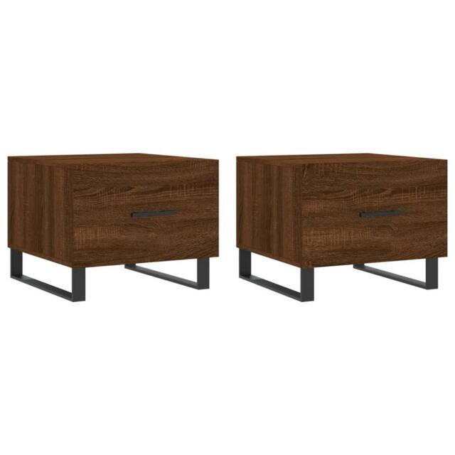 Berkfield Home Coffee Tables 2 pcs Brown Oak 50x50x40 cm Engineered Wood - Size: 50 x 50 x 40 cm - image 1