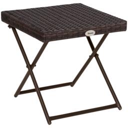 Folding Square Rattan Coffee Table for Bistro Balcony Garden Outdoor