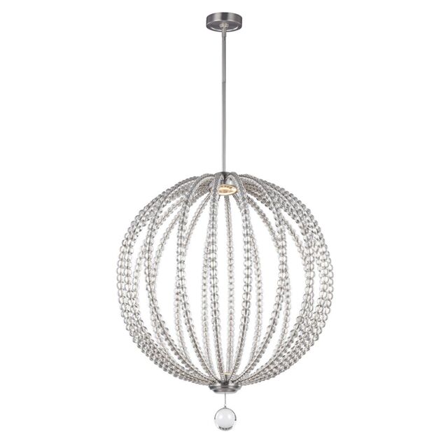 Loops 2 Bulb Ceiling Pendant Light Fitting Satin Nickel LED 12W Bulb in Metallics - image 1