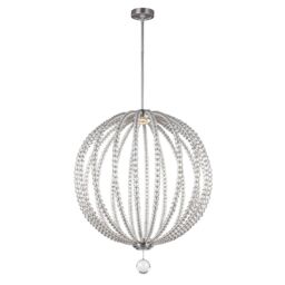 Loops 2 Bulb Ceiling Pendant Light Fitting Satin Nickel LED 12W Bulb in Metallics - thumbnail 1