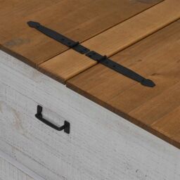 Berkfield Home Storage Chest HALDEN White 91x91x47 cm Solid Wood Pine - Size: 91 x 91 x 47 cm - thumbnail 8