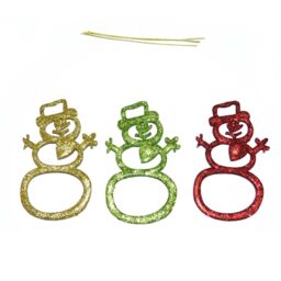 Shatchi 3pcs Glitter Snowman Christmas Tree Xmas Party Hanging Ornament Decorations - thumbnail 1