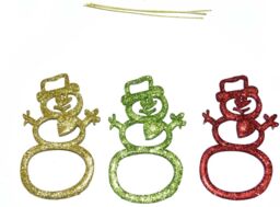 Shatchi 3pcs Glitter Snowman Christmas Tree Xmas Party Hanging Ornament Decorations - thumbnail 4