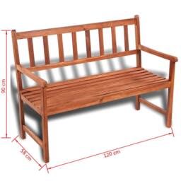 Berkfield Home Garden Bench 120 cm Solid Acacia Wood in Brown - thumbnail 5