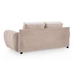 Furnishings For Less UK Zura Mocha Brown Plush Fabric Large 2 Seater Sofa Pillow Back in Light Brown - thumbnail 2