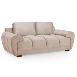 Furnishings For Less UK Zura Mocha Brown Plush Fabric Large 2 Seater Sofa Pillow Back in Light Brown - thumbnail 3