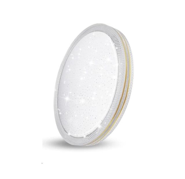 ExtraStar 18W LED Round Flush Ceiling Light Cold White 6500K, 1950 Lumen, Gold edged