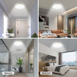 ExtraStar 18W LED Round Flush Ceiling Light Cold White 6500K, 1950 Lumen, Gold edged - thumbnail 4