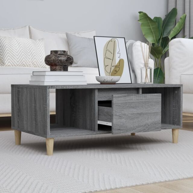 Berkfield Home Coffee Table Grey Sonoma 90x50x36, 5 cm Engineered Wood - image 1