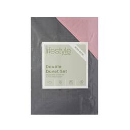 Voltico Reversible Duvet Cover Set - Double & King Sizes, 4 Colour Options in Dusty Pink - thumbnail 6