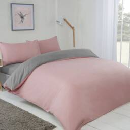 Voltico Reversible Duvet Cover Set - Double & King Sizes, 4 Colour Options in Dusty Pink - thumbnail 2