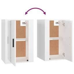 Berkfield Home Wall Mounted TV Cabinets 2 pcs High Gloss White 40x34.5x60 cm - thumbnail 9