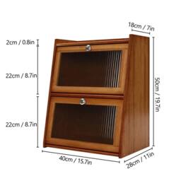VOGREX Mini Kitchen Cabinet with Door for Countertop in Brown - thumbnail 2